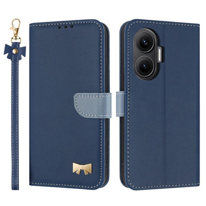 Metal Bow Leather Phone Case with Hand Strap, For Redmi Note 14 4G 164.84mm, For Redmi Note 14 Pro 5G / 14 Pro+, For Redmi Turbo 4 Pro / Poco X7 Pro, For Redmi Note 14 Pro 4G Global, For Redmi Note 14 4G 163.25mm, For Redmi 14C 4G / Poco C75           ...