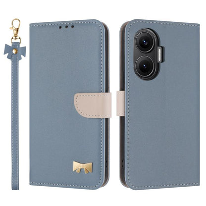 Metal Bow Leather Phone Case with Hand Strap, For Redmi Note 14 4G 164.84mm, For Redmi Note 14 Pro 5G / 14 Pro+, For Redmi Turbo 4 Pro / Poco X7 Pro, For Redmi Note 14 Pro 4G Global, For Redmi Note 14 4G 163.25mm, For Redmi 14C 4G / Poco C75           ...