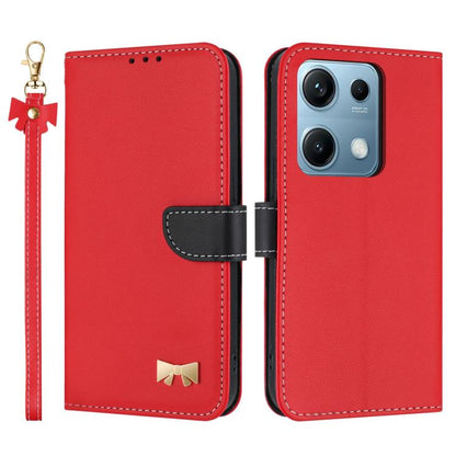 Metal Bow Leather Phone Case with Hand Strap, For Redmi Note 17 4G / 5G Global 169.7mm, For Redmi Note 17 Pro+ 5G Global 163.4mm, For Redmi 15a 5G Global, For Redmi Turbo 5 Max 5G / Poco X8 Pro Max 5G, For Redmi Turbo 5 5G / Poco X8 Pro 5G             ...