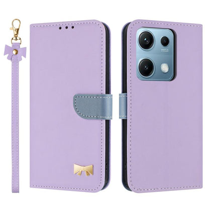Metal Bow Leather Phone Case with Hand Strap, For Redmi Note 17 4G / 5G Global 169.7mm, For Redmi Note 17 Pro+ 5G Global 163.4mm, For Redmi 15a 5G Global, For Redmi Turbo 5 Max 5G / Poco X8 Pro Max 5G, For Redmi Turbo 5 5G / Poco X8 Pro 5G             ...
