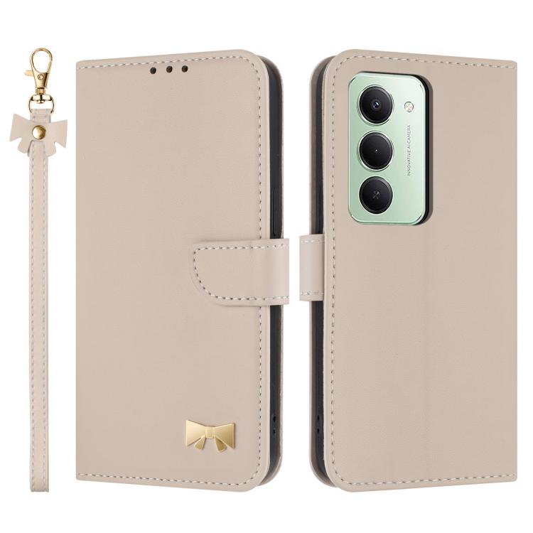 Metal Bow Leather Phone Case with Hand Strap, For Redmi Note 17 4G / 5G Global 169.7mm, For Redmi Note 17 Pro+ 5G Global 163.4mm, For Redmi 15a 5G Global, For Redmi Turbo 5 Max 5G / Poco X8 Pro Max 5G, For Redmi Turbo 5 5G / Poco X8 Pro 5G             ...