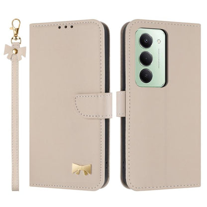 Metal Bow Leather Phone Case with Hand Strap, For Redmi Note 17 4G / 5G Global 169.7mm, For Redmi Note 17 Pro+ 5G Global 163.4mm, For Redmi 15a 5G Global, For Redmi Turbo 5 Max 5G / Poco X8 Pro Max 5G, For Redmi Turbo 5 5G / Poco X8 Pro 5G             ...