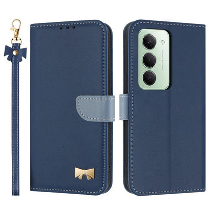 Metal Bow Leather Phone Case with Hand Strap, For Redmi Note 17 4G / 5G Global 169.7mm, For Redmi Note 17 Pro+ 5G Global 163.4mm, For Redmi 15a 5G Global, For Redmi Turbo 5 Max 5G / Poco X8 Pro Max 5G, For Redmi Turbo 5 5G / Poco X8 Pro 5G             ...
