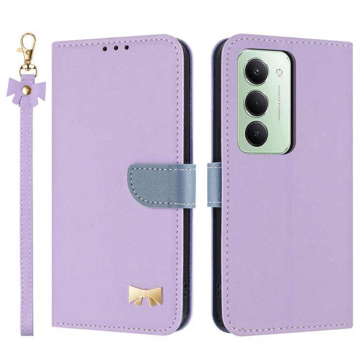 Metal Bow Leather Phone Case with Hand Strap, For Redmi Note 17 4G / 5G Global 169.7mm, For Redmi Note 17 Pro+ 5G Global 163.4mm, For Redmi 15a 5G Global, For Redmi Turbo 5 Max 5G / Poco X8 Pro Max 5G, For Redmi Turbo 5 5G / Poco X8 Pro 5G             ...
