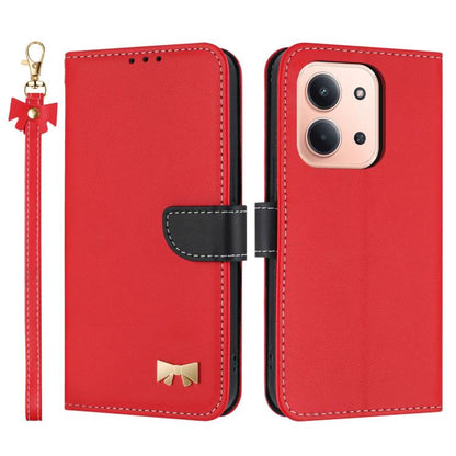Metal Bow Leather Phone Case with Hand Strap, For Redmi Note 17 4G / 5G Global 169.7mm, For Redmi Note 17 Pro+ 5G Global 163.4mm, For Redmi 15a 5G Global, For Redmi Turbo 5 Max 5G / Poco X8 Pro Max 5G, For Redmi Turbo 5 5G / Poco X8 Pro 5G             ...