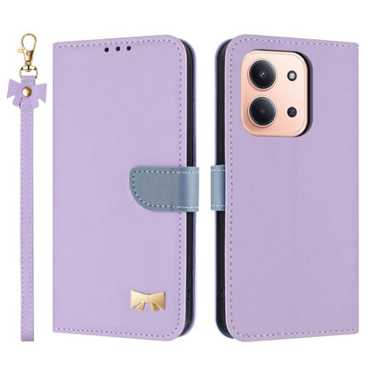 Metal Bow Leather Phone Case with Hand Strap, For Redmi Note 17 4G / 5G Global 169.7mm, For Redmi Note 17 Pro+ 5G Global 163.4mm, For Redmi 15a 5G Global, For Redmi Turbo 5 Max 5G / Poco X8 Pro Max 5G, For Redmi Turbo 5 5G / Poco X8 Pro 5G             ...