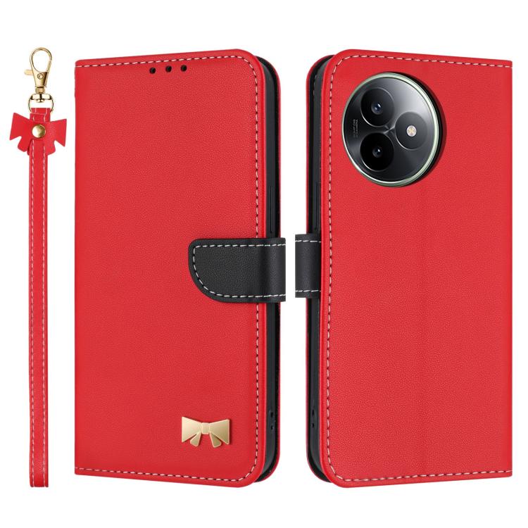 Metal Bow Leather Phone Case with Hand Strap, For Redmi Note 17 4G / 5G Global 169.7mm, For Redmi Note 17 Pro+ 5G Global 163.4mm, For Redmi 15a 5G Global, For Redmi Turbo 5 Max 5G / Poco X8 Pro Max 5G, For Redmi Turbo 5 5G / Poco X8 Pro 5G             ...