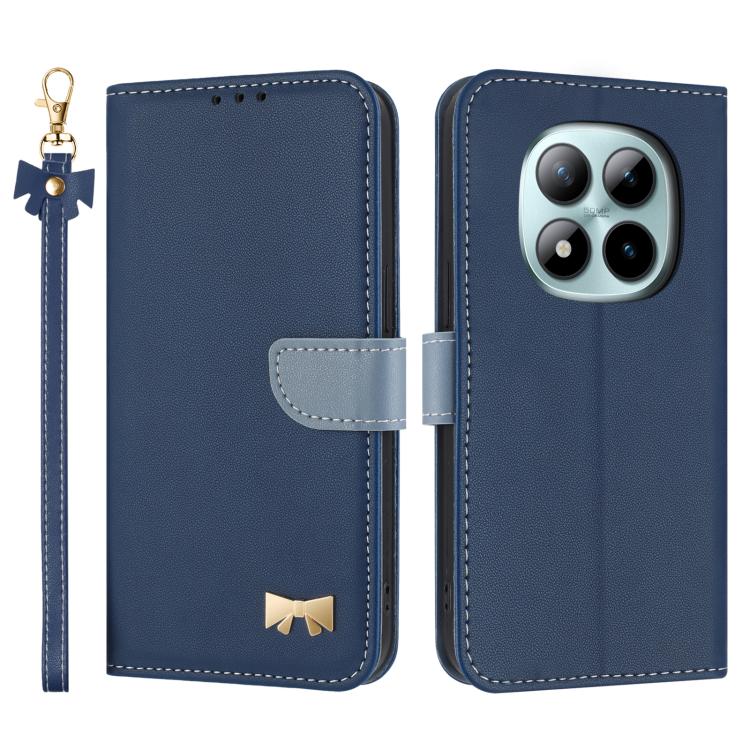 Metal Bow Leather Phone Case with Hand Strap, For Redmi Note 17 4G / 5G Global 169.7mm, For Redmi Note 17 Pro+ 5G Global 163.4mm, For Redmi 15a 5G Global, For Redmi Turbo 5 Max 5G / Poco X8 Pro Max 5G, For Redmi Turbo 5 5G / Poco X8 Pro 5G             ...