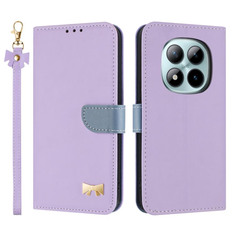 Metal Bow Leather Phone Case with Hand Strap, For Redmi Note 17 4G / 5G Global 169.7mm, For Redmi Note 17 Pro+ 5G Global 163.4mm, For Redmi 15a 5G Global, For Redmi Turbo 5 Max 5G / Poco X8 Pro Max 5G, For Redmi Turbo 5 5G / Poco X8 Pro 5G             ...