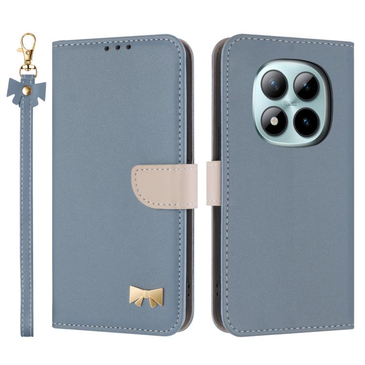 Metal Bow Leather Phone Case with Hand Strap, For Redmi Note 17 4G / 5G Global 169.7mm, For Redmi Note 17 Pro+ 5G Global 163.4mm, For Redmi 15a 5G Global, For Redmi Turbo 5 Max 5G / Poco X8 Pro Max 5G, For Redmi Turbo 5 5G / Poco X8 Pro 5G             ...