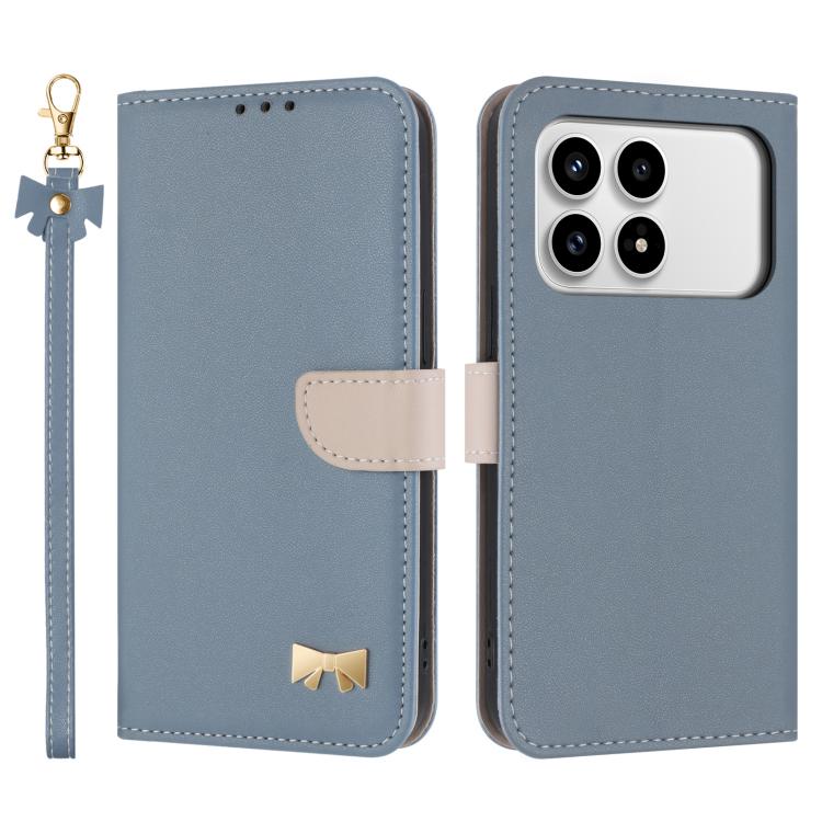 Metal Bow Leather Phone Case with Hand Strap, For Redmi Note 17 4G / 5G Global 169.7mm, For Redmi Note 17 Pro+ 5G Global 163.4mm, For Redmi 15a 5G Global, For Redmi Turbo 5 Max 5G / Poco X8 Pro Max 5G, For Redmi Turbo 5 5G / Poco X8 Pro 5G             ...