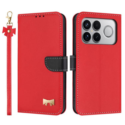 Metal Bow Leather Phone Case with Hand Strap, For Redmi Note 17 4G / 5G Global 169.7mm, For Redmi Note 17 Pro+ 5G Global 163.4mm, For Redmi 15a 5G Global, For Redmi Turbo 5 Max 5G / Poco X8 Pro Max 5G, For Redmi Turbo 5 5G / Poco X8 Pro 5G             ...