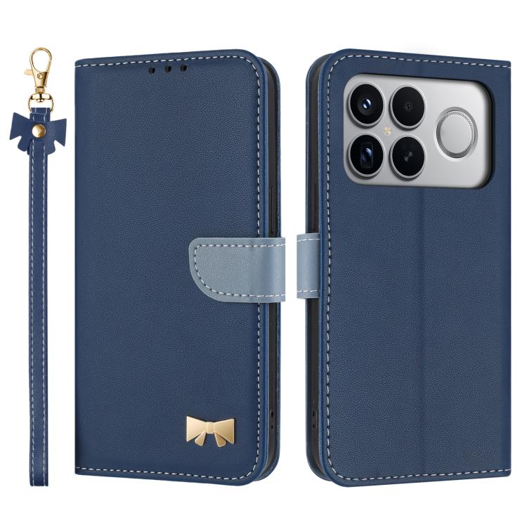 Metal Bow Leather Phone Case with Hand Strap, For Redmi Note 17 4G / 5G Global 169.7mm, For Redmi Note 17 Pro+ 5G Global 163.4mm, For Redmi 15a 5G Global, For Redmi Turbo 5 Max 5G / Poco X8 Pro Max 5G, For Redmi Turbo 5 5G / Poco X8 Pro 5G             ...