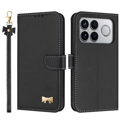Metal Bow Leather Phone Case with Hand Strap, For Redmi Note 17 4G / 5G Global 169.7mm, For Redmi Note 17 Pro+ 5G Global 163.4mm, For Redmi 15a 5G Global, For Redmi Turbo 5 Max 5G / Poco X8 Pro Max 5G, For Redmi Turbo 5 5G / Poco X8 Pro 5G             ...