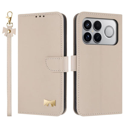 Metal Bow Leather Phone Case with Hand Strap, For Redmi Note 17 4G / 5G Global 169.7mm, For Redmi Note 17 Pro+ 5G Global 163.4mm, For Redmi 15a 5G Global, For Redmi Turbo 5 Max 5G / Poco X8 Pro Max 5G, For Redmi Turbo 5 5G / Poco X8 Pro 5G             ...