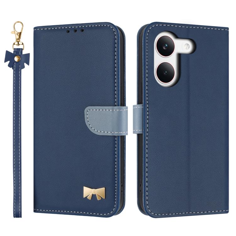 Metal Bow Leather Phone Case with Hand Strap, For Redmi Note 17 4G / 5G Global 169.7mm, For Redmi Note 17 Pro+ 5G Global 163.4mm, For Redmi 15a 5G Global, For Redmi Turbo 5 Max 5G / Poco X8 Pro Max 5G, For Redmi Turbo 5 5G / Poco X8 Pro 5G             ...