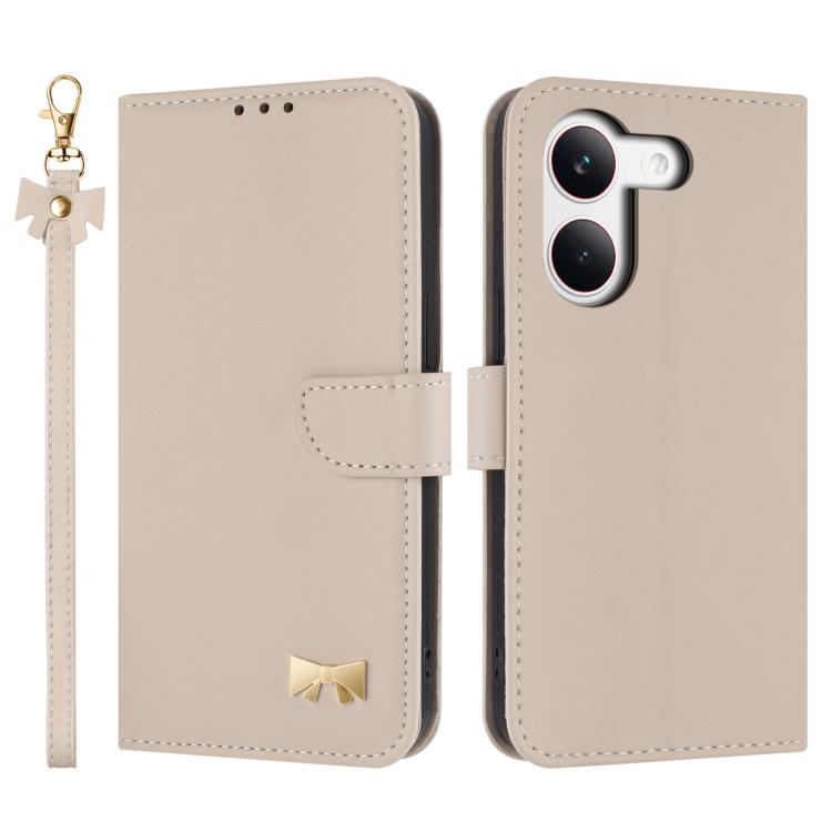Metal Bow Leather Phone Case with Hand Strap, For Redmi Note 17 4G / 5G Global 169.7mm, For Redmi Note 17 Pro+ 5G Global 163.4mm, For Redmi 15a 5G Global, For Redmi Turbo 5 Max 5G / Poco X8 Pro Max 5G, For Redmi Turbo 5 5G / Poco X8 Pro 5G             ...