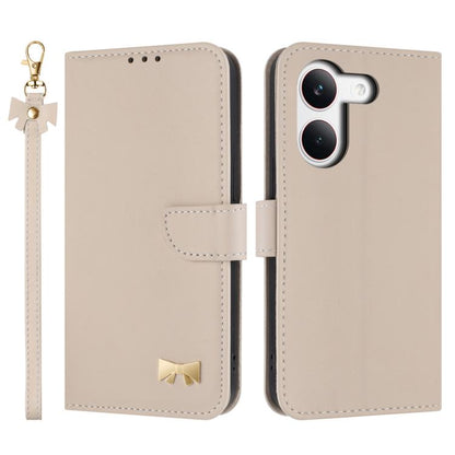 Metal Bow Leather Phone Case with Hand Strap, For Redmi Note 17 4G / 5G Global 169.7mm, For Redmi Note 17 Pro+ 5G Global 163.4mm, For Redmi 15a 5G Global, For Redmi Turbo 5 Max 5G / Poco X8 Pro Max 5G, For Redmi Turbo 5 5G / Poco X8 Pro 5G             ...