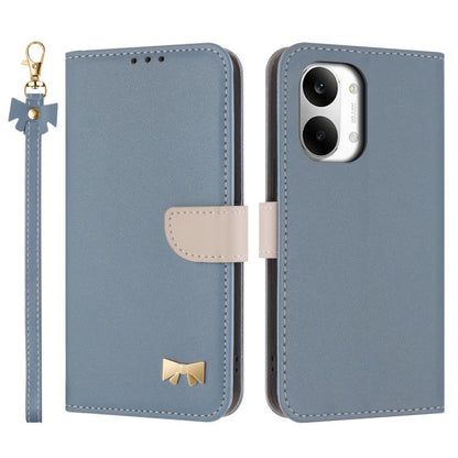 Metal Bow Leather Phone Case with Hand Strap, For Redmi Note 17 4G / 5G Global 169.7mm, For Redmi Note 17 Pro+ 5G Global 163.4mm, For Redmi 15a 5G Global, For Redmi Turbo 5 Max 5G / Poco X8 Pro Max 5G, For Redmi Turbo 5 5G / Poco X8 Pro 5G             ...