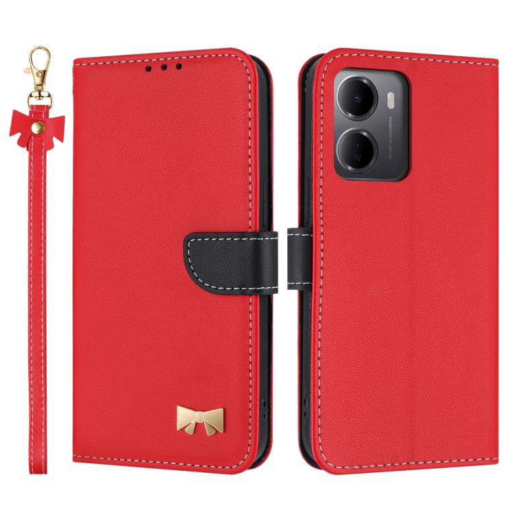 Metal Bow Leather Phone Case with Hand Strap, For Redmi Note 17 4G / 5G Global 169.7mm, For Redmi Note 17 Pro+ 5G Global 163.4mm, For Redmi 15a 5G Global, For Redmi Turbo 5 Max 5G / Poco X8 Pro Max 5G, For Redmi Turbo 5 5G / Poco X8 Pro 5G             ...
