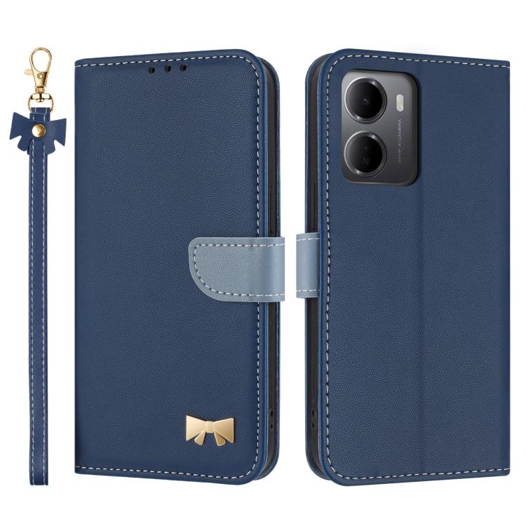 Metal Bow Leather Phone Case with Hand Strap, For Redmi Note 17 4G / 5G Global 169.7mm, For Redmi Note 17 Pro+ 5G Global 163.4mm, For Redmi 15a 5G Global, For Redmi Turbo 5 Max 5G / Poco X8 Pro Max 5G, For Redmi Turbo 5 5G / Poco X8 Pro 5G             ...