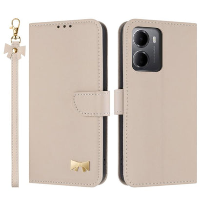 Metal Bow Leather Phone Case with Hand Strap, For Redmi Note 17 4G / 5G Global 169.7mm, For Redmi Note 17 Pro+ 5G Global 163.4mm, For Redmi 15a 5G Global, For Redmi Turbo 5 Max 5G / Poco X8 Pro Max 5G, For Redmi Turbo 5 5G / Poco X8 Pro 5G             ...