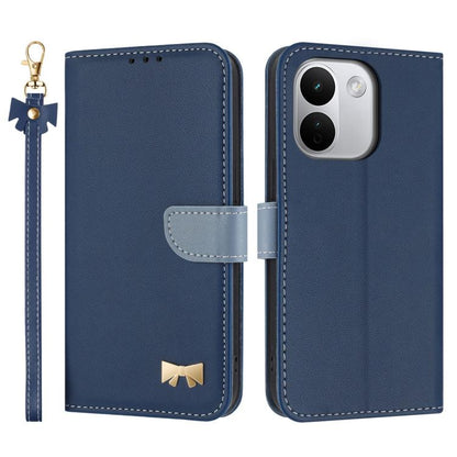 Metal Bow Leather Phone Case with Hand Strap, For Redmi Note 17 4G / 5G Global 169.7mm, For Redmi Note 17 Pro+ 5G Global 163.4mm, For Redmi 15a 5G Global, For Redmi Turbo 5 Max 5G / Poco X8 Pro Max 5G, For Redmi Turbo 5 5G / Poco X8 Pro 5G             ...