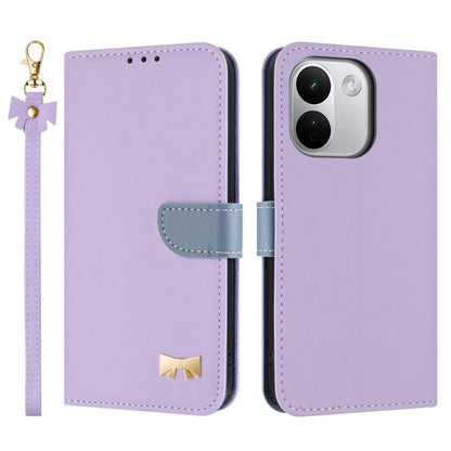 Metal Bow Leather Phone Case with Hand Strap, For Redmi Note 17 4G / 5G Global 169.7mm, For Redmi Note 17 Pro+ 5G Global 163.4mm, For Redmi 15a 5G Global, For Redmi Turbo 5 Max 5G / Poco X8 Pro Max 5G, For Redmi Turbo 5 5G / Poco X8 Pro 5G             ...