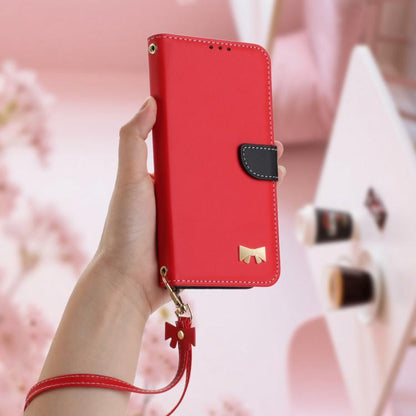 Metal Bow Leather Phone Case with Hand Strap, For Redmi Note 17 4G / 5G Global 169.7mm, For Redmi Note 17 Pro+ 5G Global 163.4mm, For Redmi 15a 5G Global, For Redmi Turbo 5 Max 5G / Poco X8 Pro Max 5G, For Redmi Turbo 5 5G / Poco X8 Pro 5G             ...