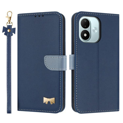 Metal Bow Leather Phone Case with Hand Strap, For Redmi Note 17 4G / 5G Global 169.7mm, For Redmi Note 17 Pro+ 5G Global 163.4mm, For Redmi 15a 5G Global, For Redmi Turbo 5 Max 5G / Poco X8 Pro Max 5G, For Redmi Turbo 5 5G / Poco X8 Pro 5G             ...