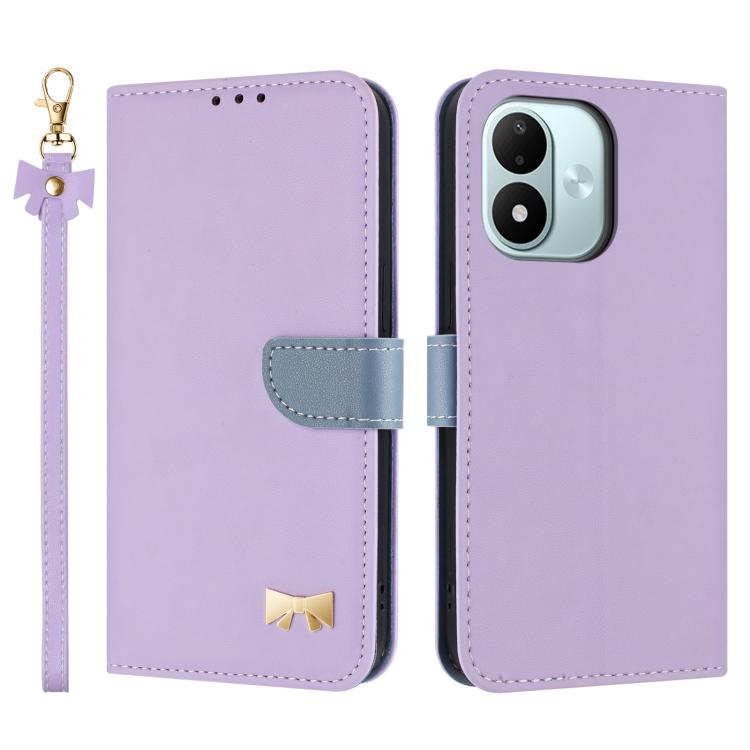 Metal Bow Leather Phone Case with Hand Strap, For Redmi Note 17 4G / 5G Global 169.7mm, For Redmi Note 17 Pro+ 5G Global 163.4mm, For Redmi 15a 5G Global, For Redmi Turbo 5 Max 5G / Poco X8 Pro Max 5G, For Redmi Turbo 5 5G / Poco X8 Pro 5G             ...