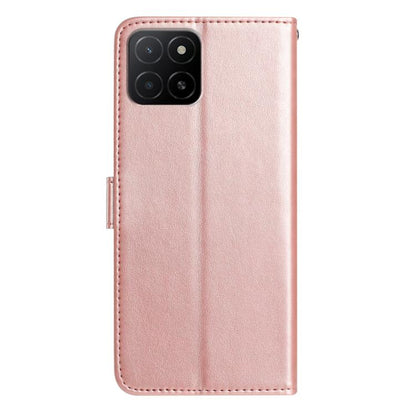 Rose Flower Embossing Pattern Leather Phone Case, For Honor X5b