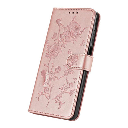 Rose Flower Embossing Pattern Leather Phone Case, For Honor X5b