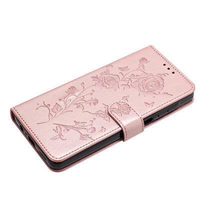 Rose Flower Embossing Pattern Leather Phone Case, For Honor X5b