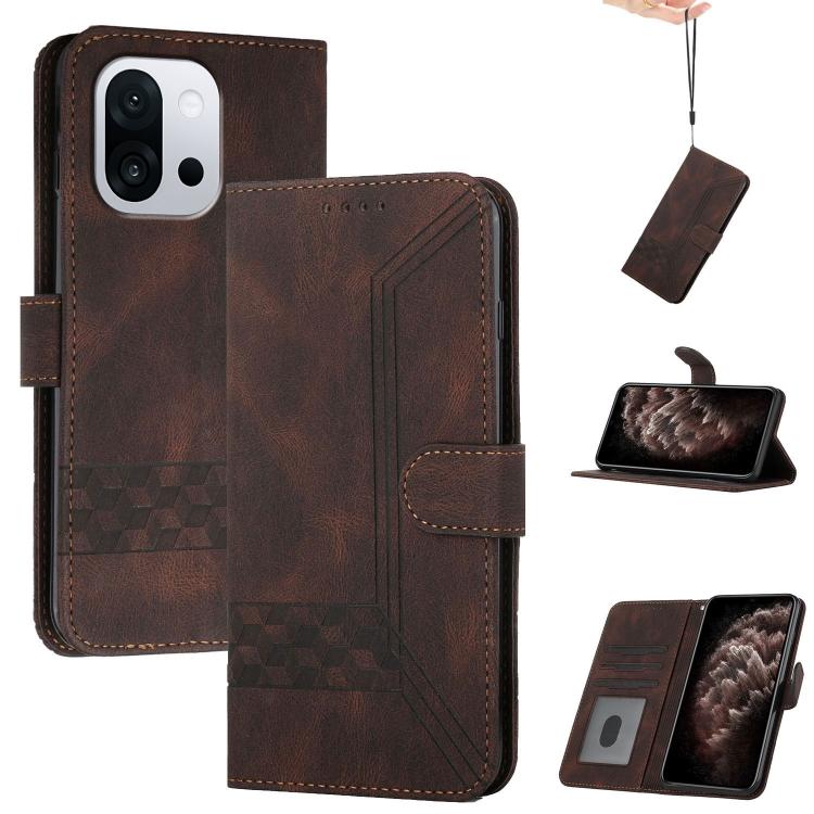 Cubic Skin Feel Flip Leather Phone Case, For OnePlus N6x 5G, For OnePlus N6 4G, For OnePlus Turbo 6 / 6V, For OnePlus Ace 6, For OnePlus 15, For OnePlus 13T, For OnePlus Ace 5 / 13R Global