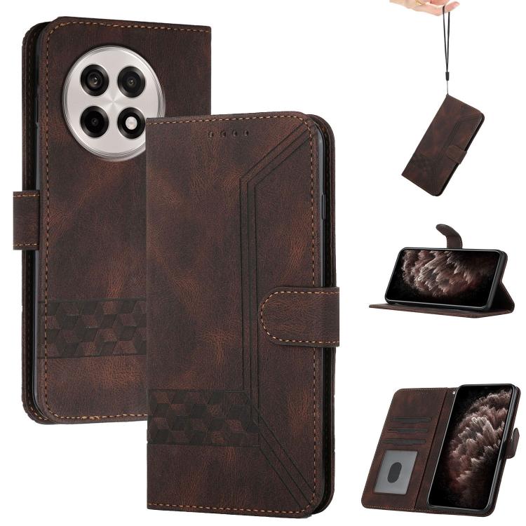 Cubic Skin Feel Flip Leather Phone Case, For OnePlus N6x 5G, For OnePlus N6 4G, For OnePlus Turbo 6 / 6V, For OnePlus Ace 6, For OnePlus 15, For OnePlus 13T, For OnePlus Ace 5 / 13R Global