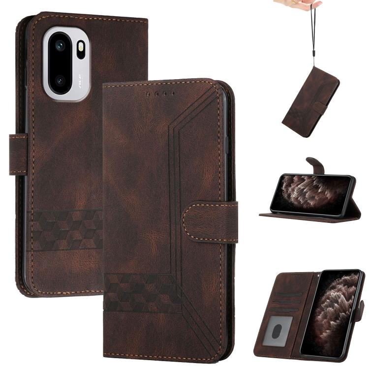Cubic Skin Feel Flip Leather Phone Case, For OnePlus N6x 5G, For OnePlus N6 4G, For OnePlus Turbo 6 / 6V, For OnePlus Ace 6, For OnePlus 15, For OnePlus 13T, For OnePlus Ace 5 / 13R Global