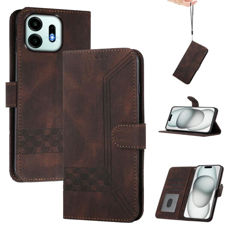Cubic Skin Feel Flip Leather Phone Case, For OnePlus N6x 5G, For OnePlus N6 4G, For OnePlus Turbo 6 / 6V, For OnePlus Ace 6, For OnePlus 15, For OnePlus 13T, For OnePlus Ace 5 / 13R Global