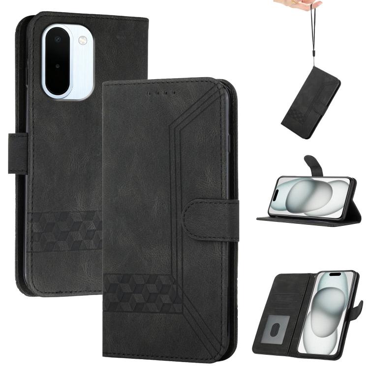 Cubic Skin Feel Flip Leather Phone Case, For OnePlus N6x 5G, For OnePlus N6 4G, For OnePlus Turbo 6 / 6V, For OnePlus Ace 6, For OnePlus 15, For OnePlus 13T, For OnePlus Ace 5 / 13R Global