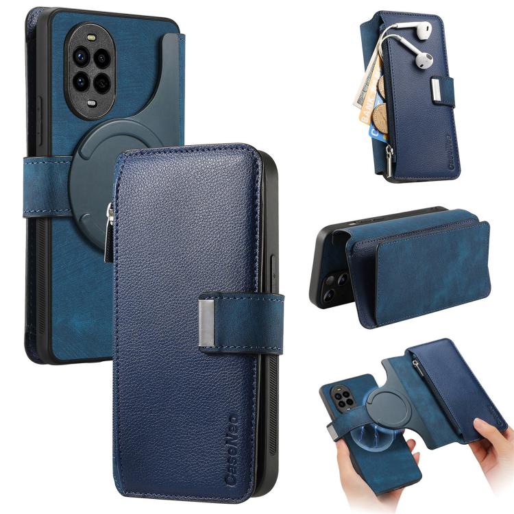 CaseNeo MagSafe RFID Anti-theft Zipper Wallet Retro Leather Phone Case, For Huawei nova 16, For Huawei Pura 90 5G, For Huawei Enjoy 90 Plus 5G, For Huawei Mate 70 Air 5G, For Huawei Pura 80 Ultra 5G, For Huawei Pura 80 Pro / 80 Pro+ 5G                 ...