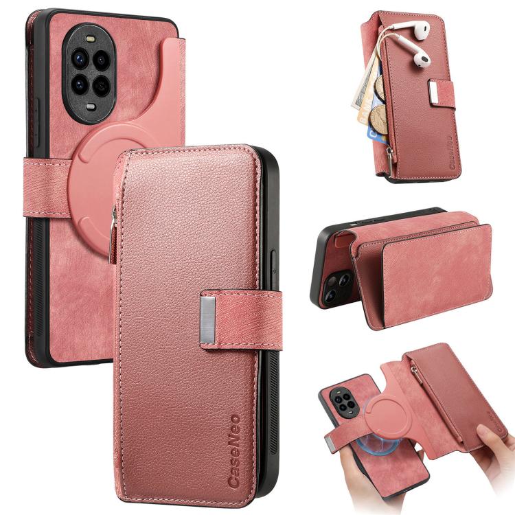 CaseNeo MagSafe RFID Anti-theft Zipper Wallet Retro Leather Phone Case, For Huawei nova 16, For Huawei Pura 90 5G, For Huawei Enjoy 90 Plus 5G, For Huawei Mate 70 Air 5G, For Huawei Pura 80 Ultra 5G, For Huawei Pura 80 Pro / 80 Pro+ 5G                 ...