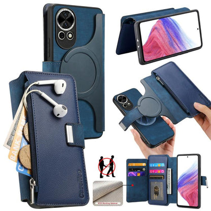 CaseNeo MagSafe RFID Anti-theft Zipper Wallet Retro Leather Phone Case, For Huawei nova 16, For Huawei Pura 90 5G, For Huawei Enjoy 90 Plus 5G, For Huawei Mate 70 Air 5G, For Huawei Pura 80 Ultra 5G, For Huawei Pura 80 Pro / 80 Pro+ 5G                 ...