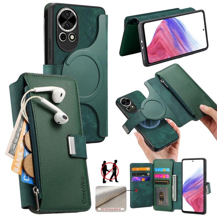 CaseNeo MagSafe RFID Anti-theft Zipper Wallet Retro Leather Phone Case, For Huawei nova 16, For Huawei Pura 90 5G, For Huawei Enjoy 90 Plus 5G, For Huawei Mate 70 Air 5G, For Huawei Pura 80 Ultra 5G, For Huawei Pura 80 Pro / 80 Pro+ 5G                 ...