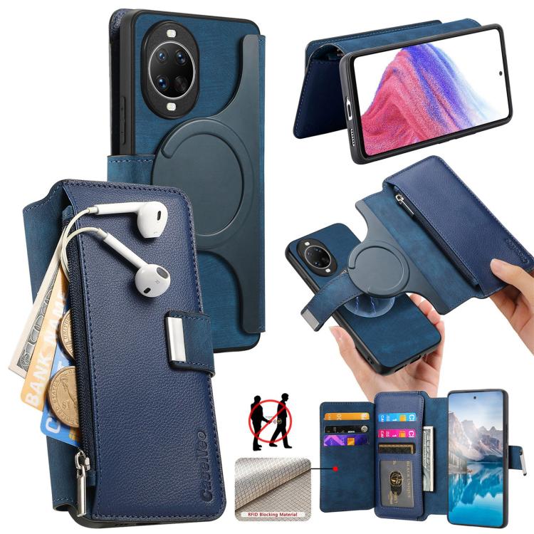 CaseNeo MagSafe RFID Anti-theft Zipper Wallet Retro Leather Phone Case, For Huawei nova 16, For Huawei Pura 90 5G, For Huawei Enjoy 90 Plus 5G, For Huawei Mate 70 Air 5G, For Huawei Pura 80 Ultra 5G, For Huawei Pura 80 Pro / 80 Pro+ 5G                 ...