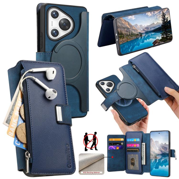 CaseNeo MagSafe RFID Anti-theft Zipper Wallet Retro Leather Phone Case, For Huawei nova 16, For Huawei Pura 90 5G, For Huawei Enjoy 90 Plus 5G, For Huawei Mate 70 Air 5G, For Huawei Pura 80 Ultra 5G, For Huawei Pura 80 Pro / 80 Pro+ 5G                 ...