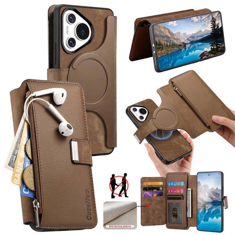 CaseNeo MagSafe RFID Anti-theft Zipper Wallet Retro Leather Phone Case, For Huawei nova 16, For Huawei Pura 90 5G, For Huawei Enjoy 90 Plus 5G, For Huawei Mate 70 Air 5G, For Huawei Pura 80 Ultra 5G, For Huawei Pura 80 Pro / 80 Pro+ 5G                 ...