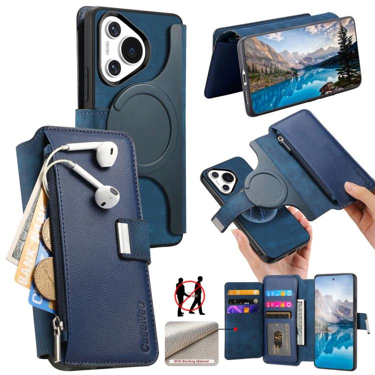 CaseNeo MagSafe RFID Anti-theft Zipper Wallet Retro Leather Phone Case, For Huawei nova 16, For Huawei Pura 90 5G, For Huawei Enjoy 90 Plus 5G, For Huawei Mate 70 Air 5G, For Huawei Pura 80 Ultra 5G, For Huawei Pura 80 Pro / 80 Pro+ 5G                 ...
