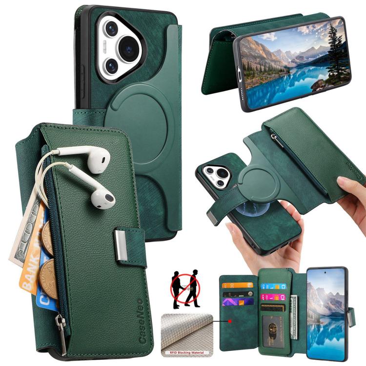 CaseNeo MagSafe RFID Anti-theft Zipper Wallet Retro Leather Phone Case, For Huawei nova 16, For Huawei Pura 90 5G, For Huawei Enjoy 90 Plus 5G, For Huawei Mate 70 Air 5G, For Huawei Pura 80 Ultra 5G, For Huawei Pura 80 Pro / 80 Pro+ 5G                 ...
