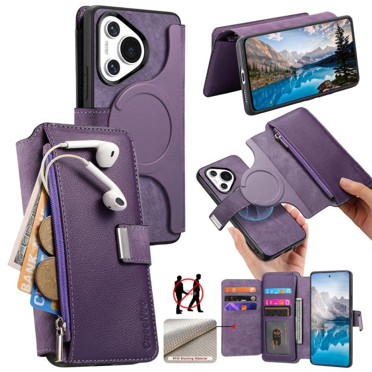 CaseNeo MagSafe RFID Anti-theft Zipper Wallet Retro Leather Phone Case, For Huawei nova 16, For Huawei Pura 90 5G, For Huawei Enjoy 90 Plus 5G, For Huawei Mate 70 Air 5G, For Huawei Pura 80 Ultra 5G, For Huawei Pura 80 Pro / 80 Pro+ 5G                 ...