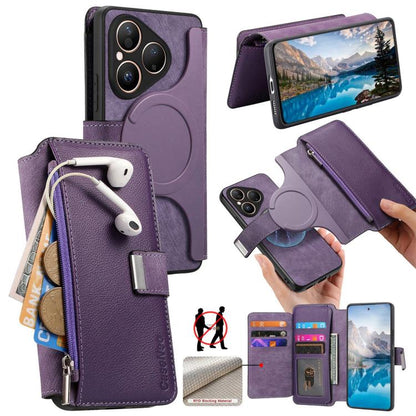 CaseNeo MagSafe RFID Anti-theft Zipper Wallet Retro Leather Phone Case, For Huawei nova 16, For Huawei Pura 90 5G, For Huawei Enjoy 90 Plus 5G, For Huawei Mate 70 Air 5G, For Huawei Pura 80 Ultra 5G, For Huawei Pura 80 Pro / 80 Pro+ 5G                 ...
